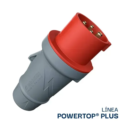 ENCHUFE 32AMP 3P+T 415V ROJO 6H IP44 POWETOP PLUS (2 CUERPOS)