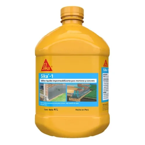 ADITIVO IMPERMEABILIZANTE PARA CONCRETOS Y MORTEROS SIKA-1 X 4L