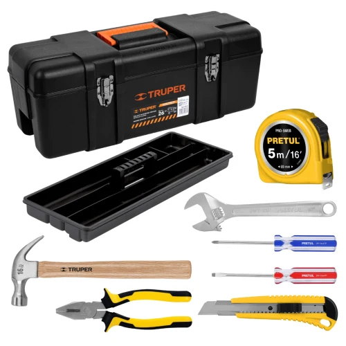 Combo Caja para Herramientas 26" y Juego de Herramientas 7Pzas