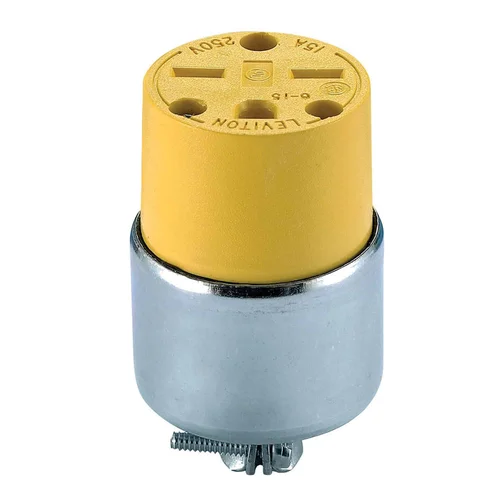 Conector Aéreo Blindado Leviton 15A 250V con Línea a Tierra