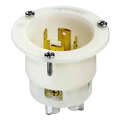 Enchufe Empotrable Industrial Leviton 30A 250V NEMA L15-30P con Seguro