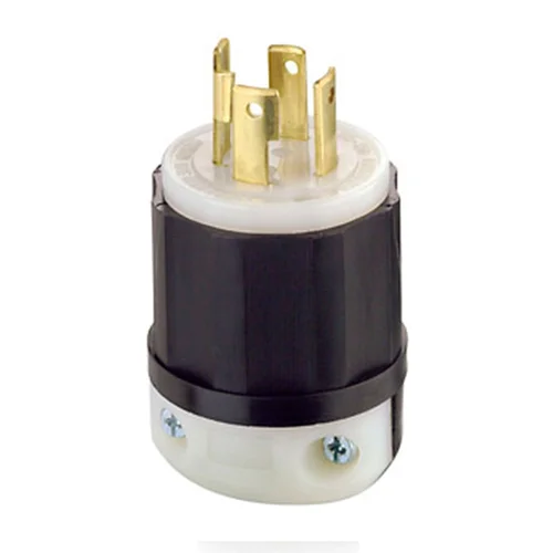 Enchufe Industrial Trifásico Leviton 30A 480V NEMA L16-30P con Seguro