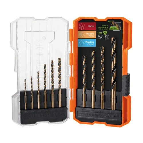 Juego de 10 Brocas Hss para Metal en Estuche