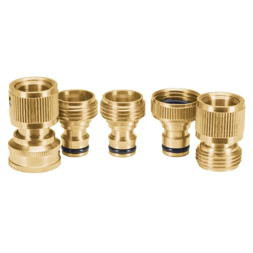 Juego de 5 Conectores Rápidos de Latón 3/4" Sistema Click