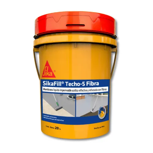 MEMBRANA LÍQUIDA ELÁSTICA PARA IMPERMEABILIZAR TECHOS Y TERRAZAS SIKAFILL TECHO-5 FIBRA X 20L