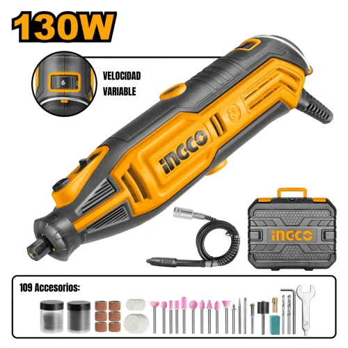 Mini Rectificadora con Accesorios 130W