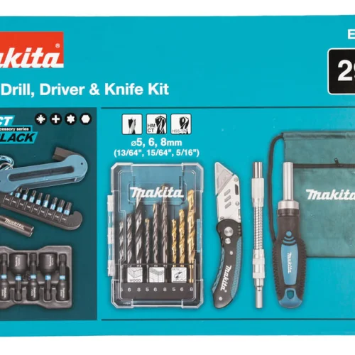 Set 29 Piezas • Brocas • Puntas • Vasos • Destornillador • Navaja Plegable