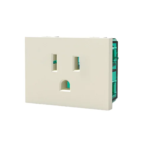 Tomacorriente Americano SISSA NEMA 5-15R con Línea a Tierra 15A 125V Blanco