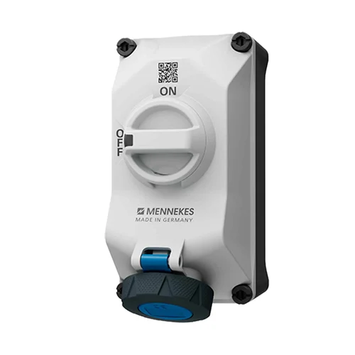 Tomacorriente de Pared Mennekes 16A 2P+T 250V con Enclavamiento IP67