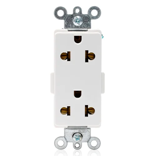 Tomacorriente Doble Universal Decora con Línea a Tierra 16A 250V Leviton Blanco