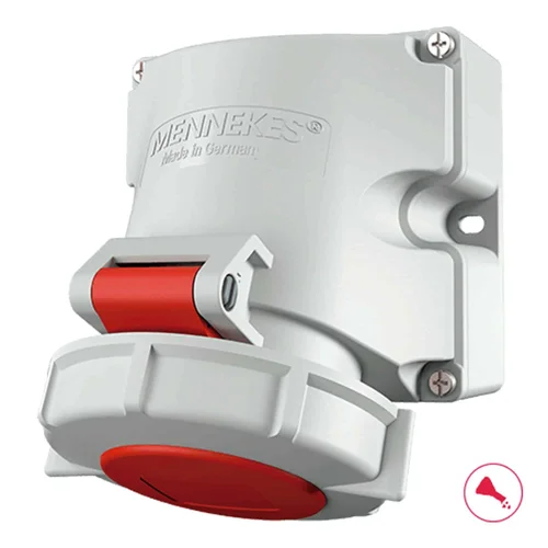 Tomacorriente Industrial Adosable Mennekes 16A 3P+N+T 415V IP67 Rojo