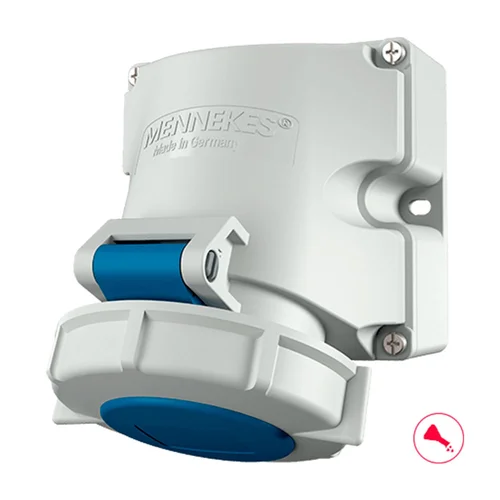 Tomacorriente Industrial Adosable Mennekes 16A 3P+T 250V IP67 Azul
