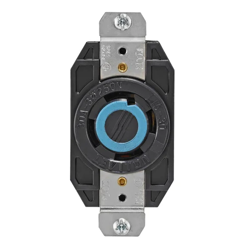 Tomacorriente Industrial de Empotrar Leviton NEMA L15-30R 30A 250V con Seguro