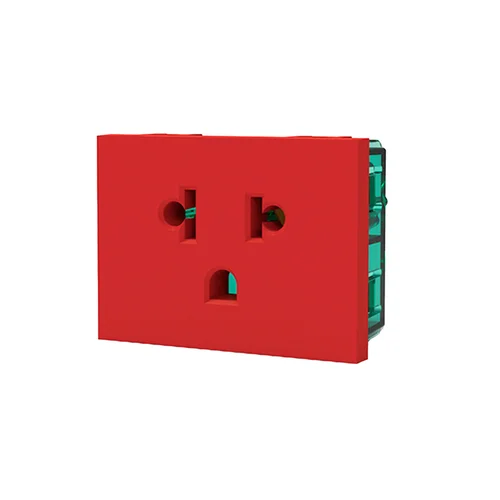 Tomacorriente Universal Euroamericano con Línea a Tierra Rojo 10A/15A 250V SISSA
